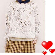 マラミュート(Alaskan Malamute)のかぎ編み白ニット