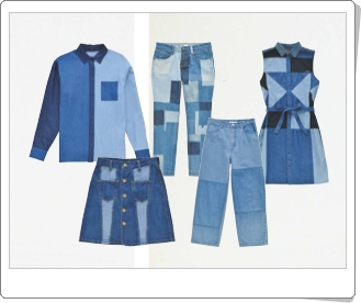 パッチワークデニム